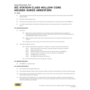 -7 Specification for Hollow Core IEC Station Class Arresters (TD01114E)